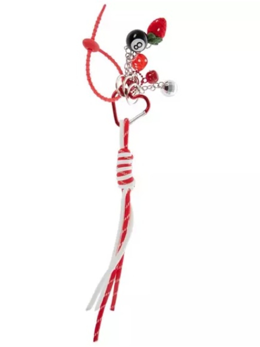 New Red & White Tassel Charm Keychain Bag Charm